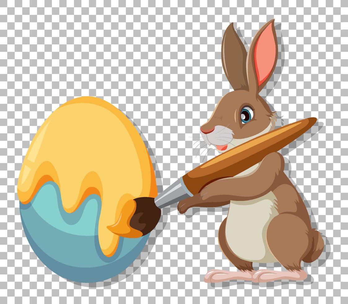 Cute rabbit on grid background vector