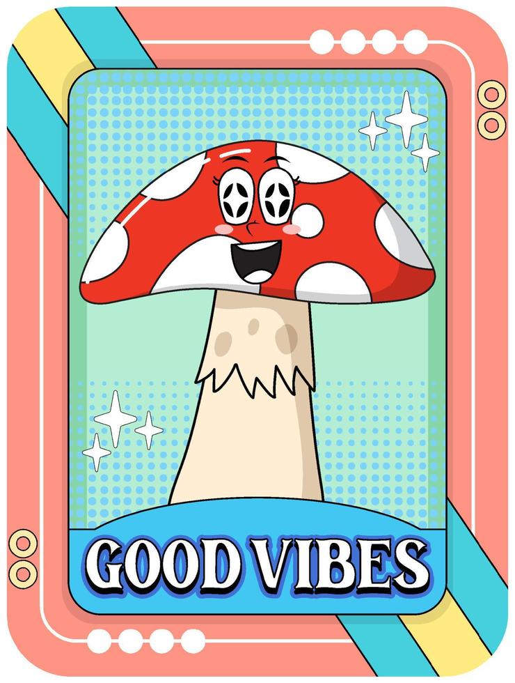 Funny mushroom cartoon character vector