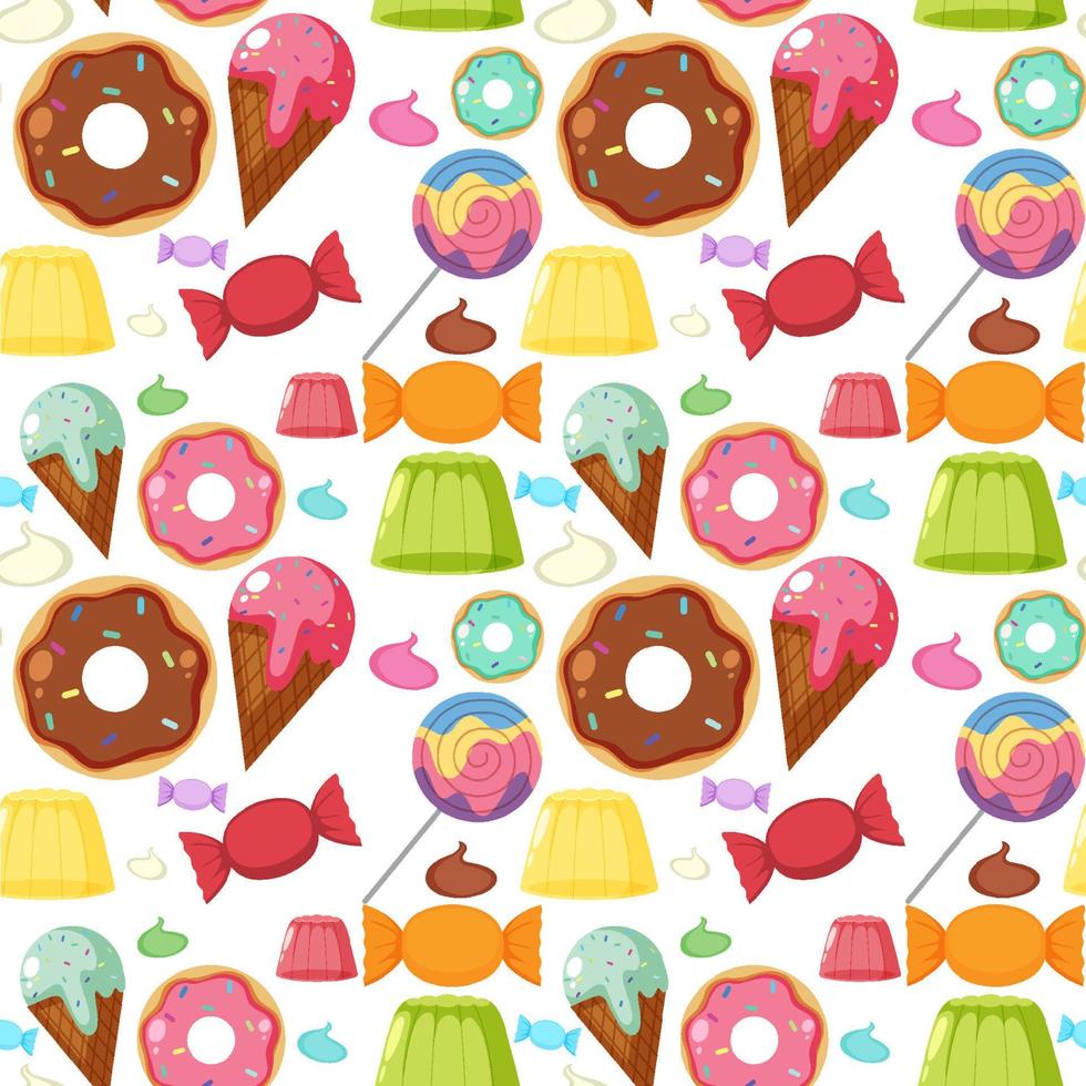 Sweet dessert seamless pattern vector