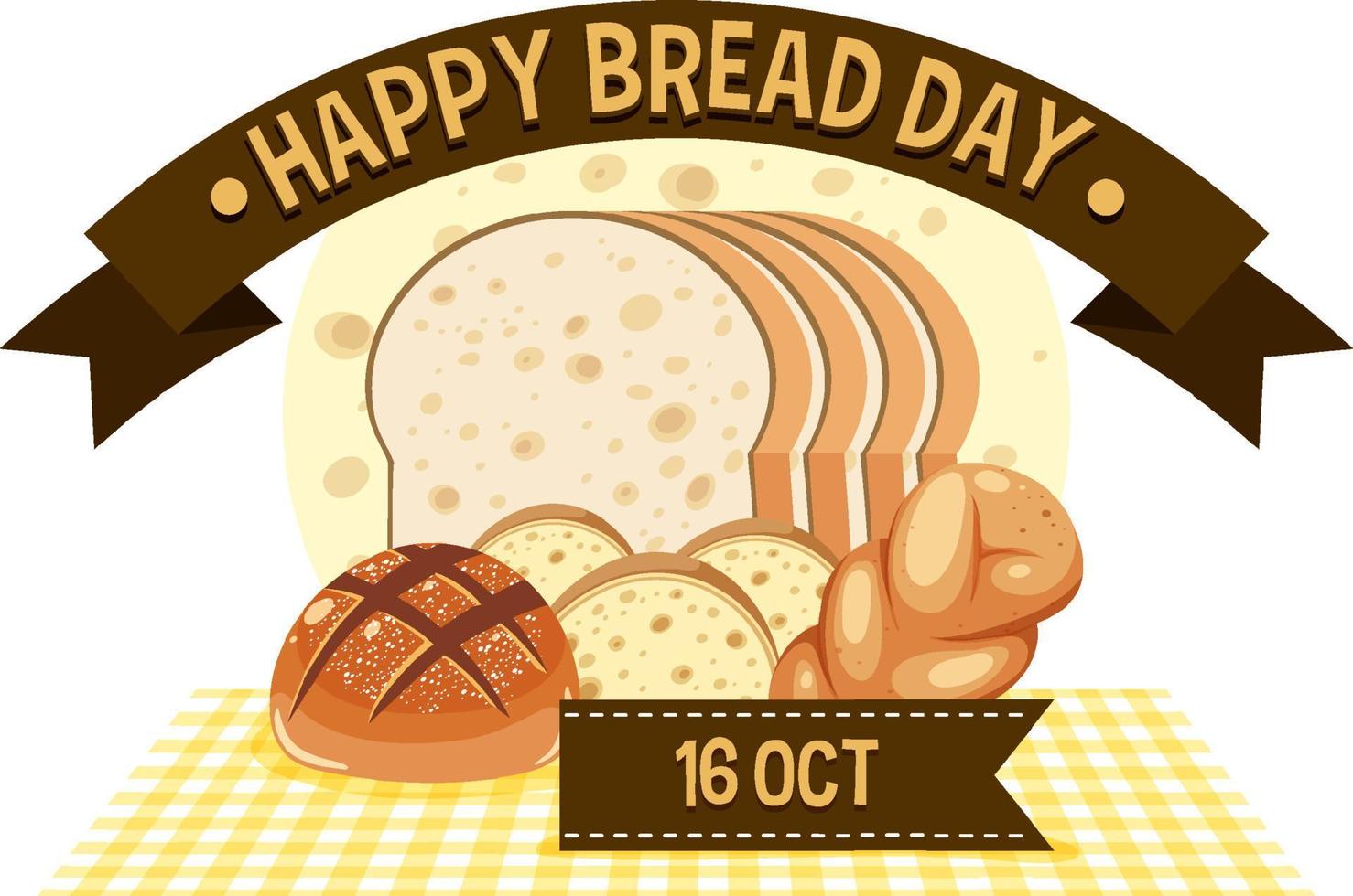 diseño del logotipo del día mundial del pan 16 de octubre vector