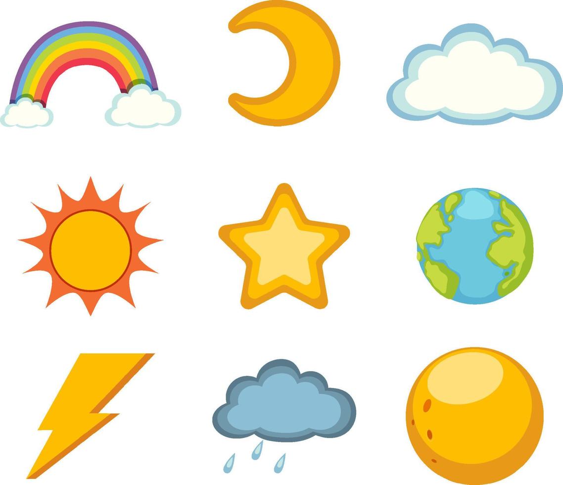 Different weather icons set vector