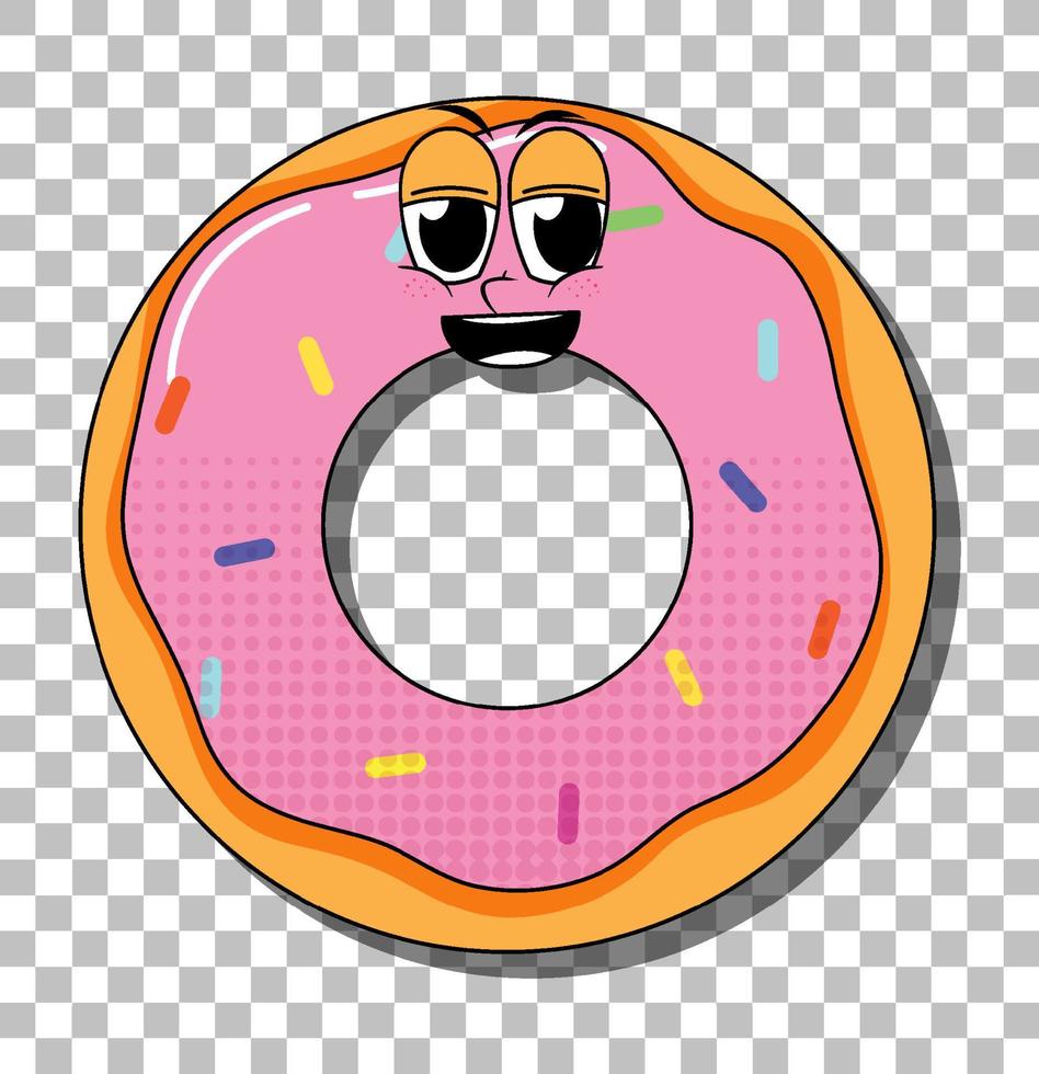 donut personaje de dibujos animados aislado vector