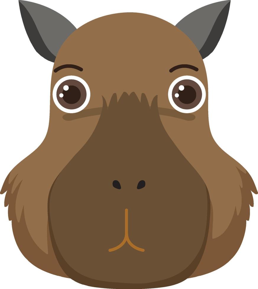Cute capybara head in flat style vector