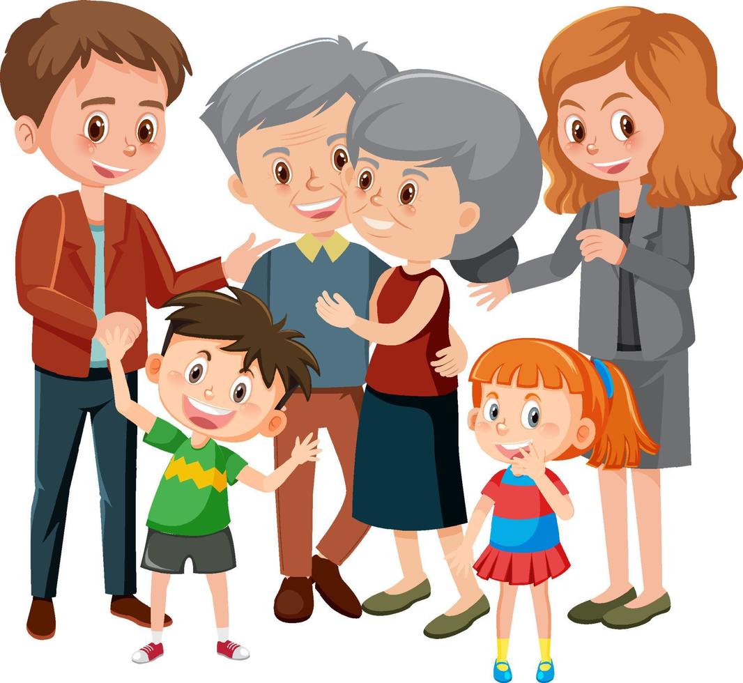 personaje de dibujos animados de familia feliz vector