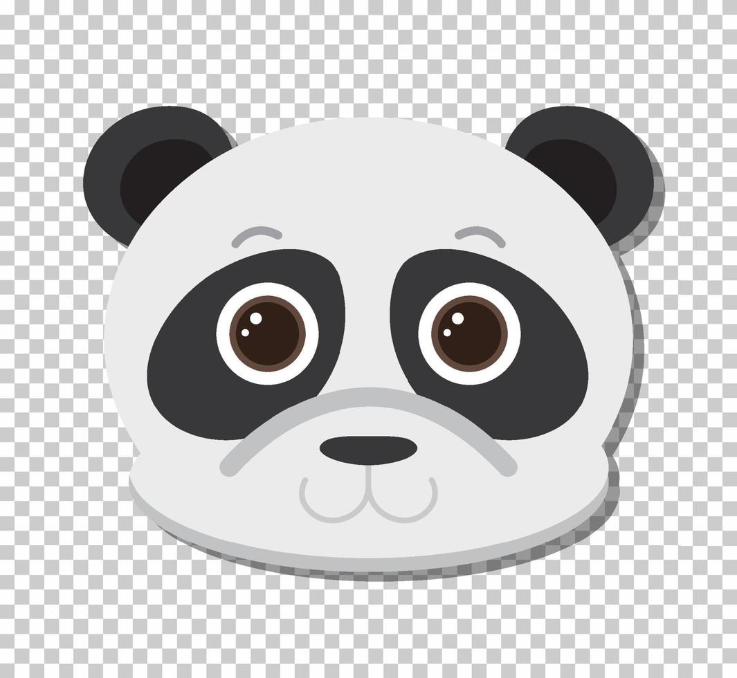 linda cabeza de panda en estilo de dibujos animados plana vector