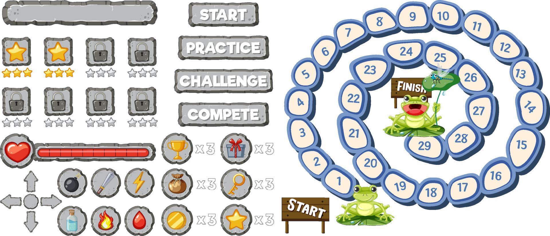 Game element template design set 8619766 Vector Art at Vecteezy