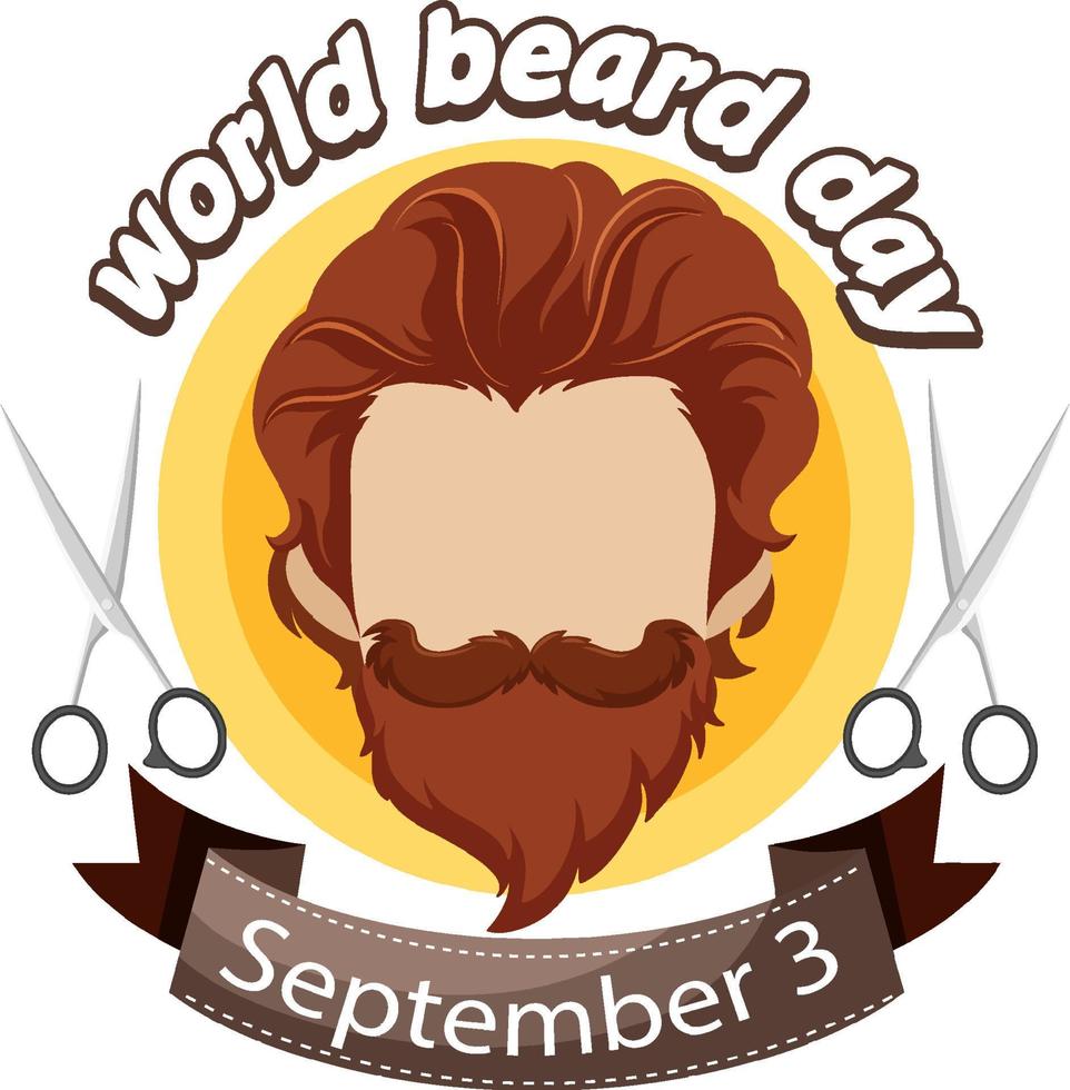 día mundial de la barba 3 de septiembre vector