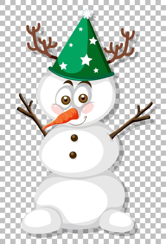 A snow man on grid background vector