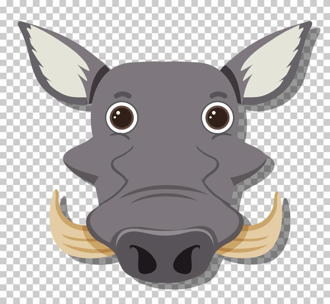 Cute boar head in flat cartoon style vector