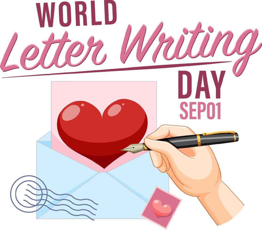 World Letter Writing Day Banner Design vector