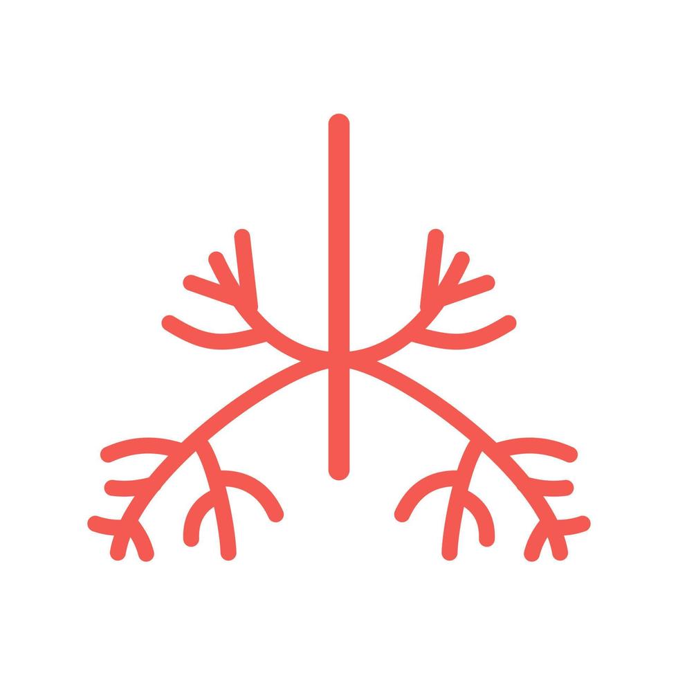 Bronchia Filled Line Icon vector