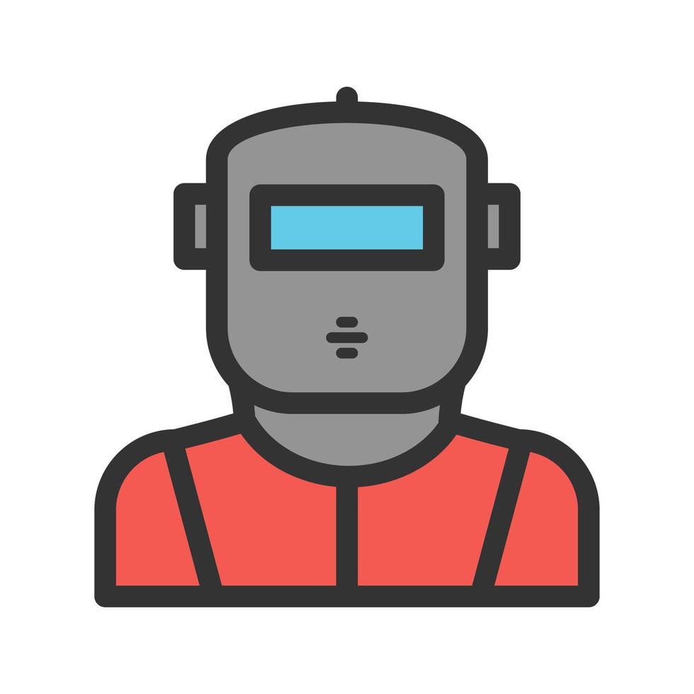 Welder Filled Line Icon vector