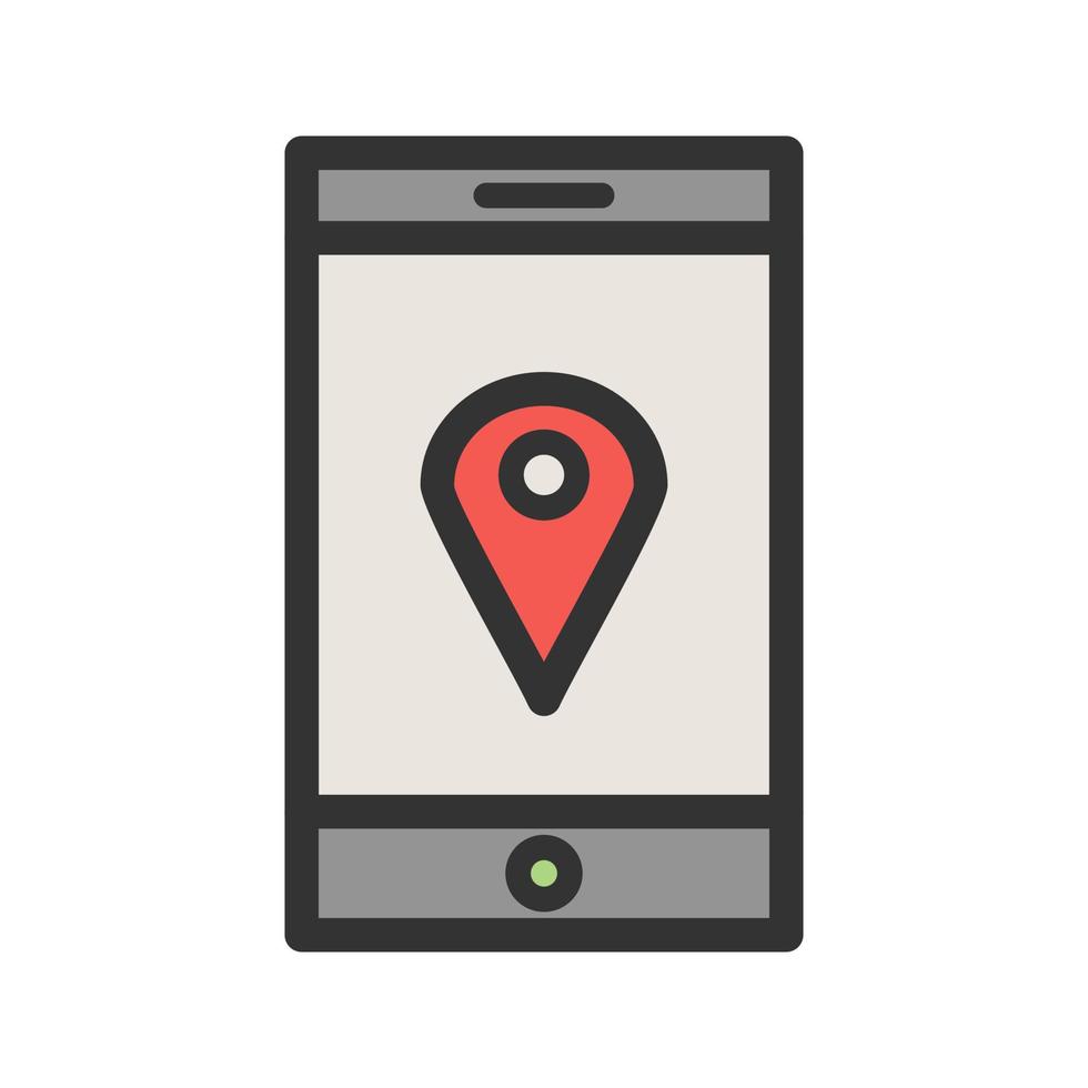 GPS Service Filled Line Icon vector