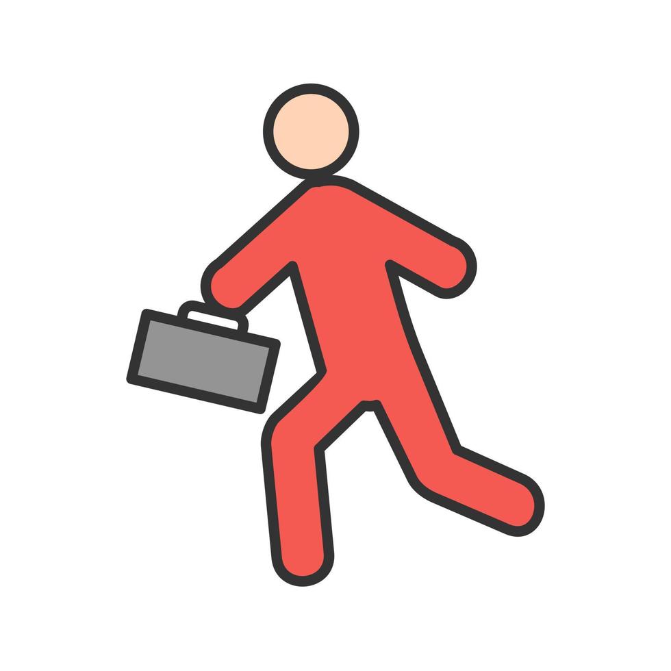 Late for Meeting Filled Line Icon vector