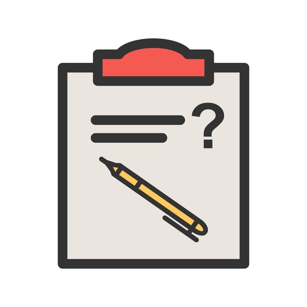 Solving Question Filled Line Icon vector