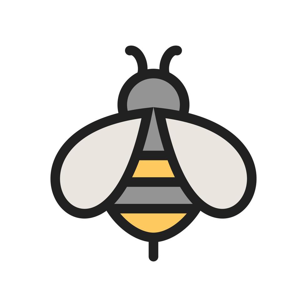 icono de línea llena de abeja vector