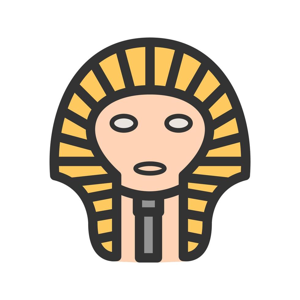 Egyptian Face Filled Line Icon vector