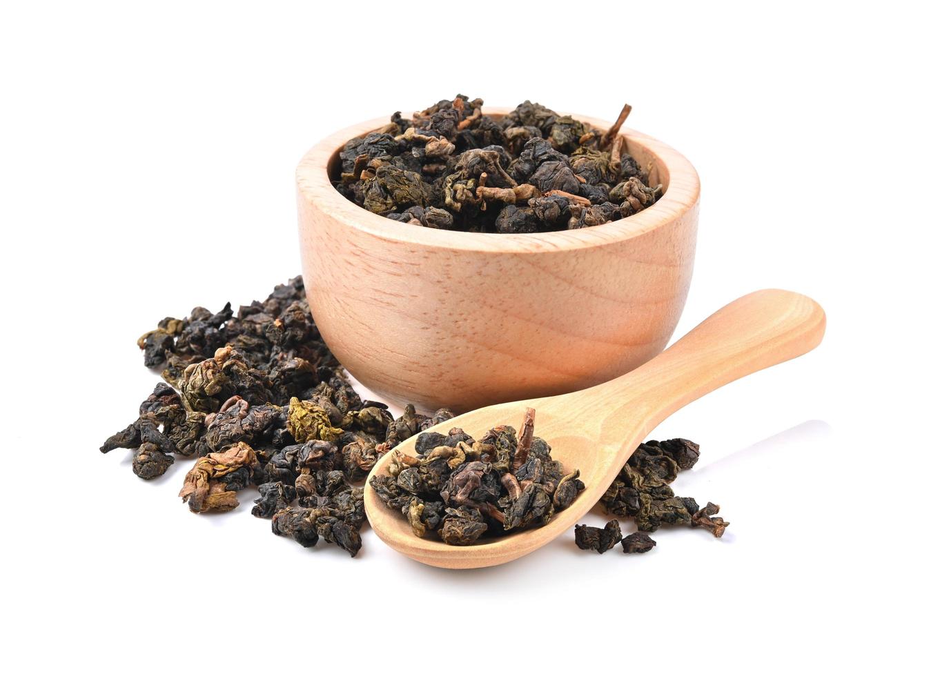 Chinese oolong tea isolated on white background. photo