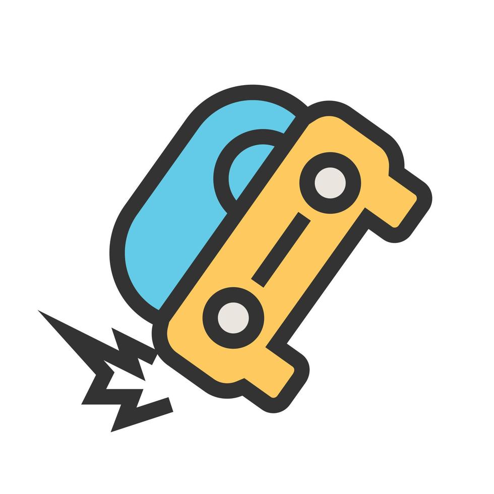 Accident Filled Line Icon vector