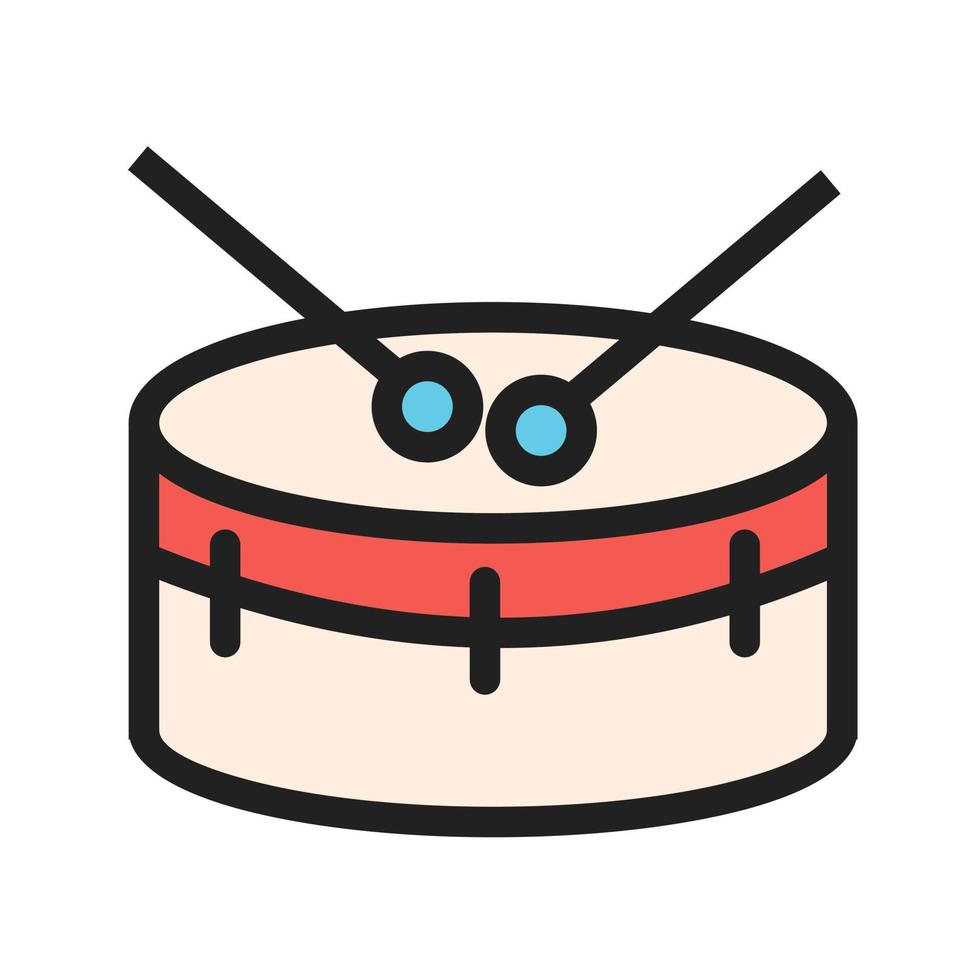 Snare Drum Filled Line Icon vector