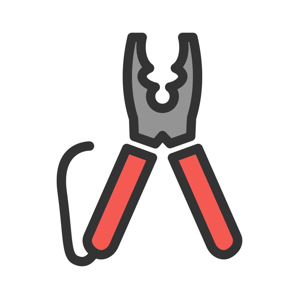 Wire Cutter Filled Line Icon vector