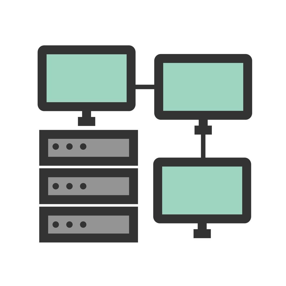 Server Connections Filled Line Icon vector