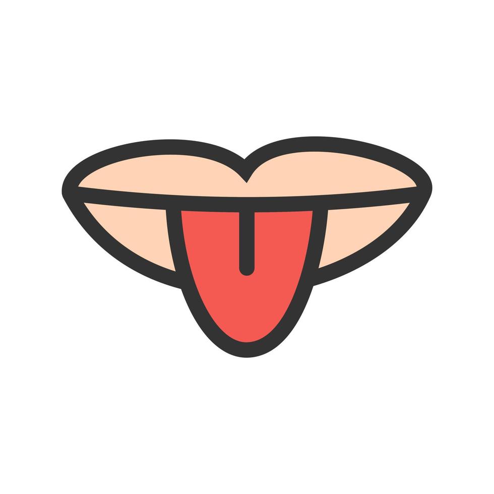 Tongue Filled Line Icon vector