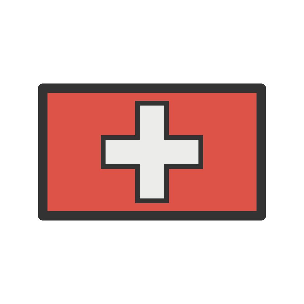 Switzerland Filled Line Icon vector