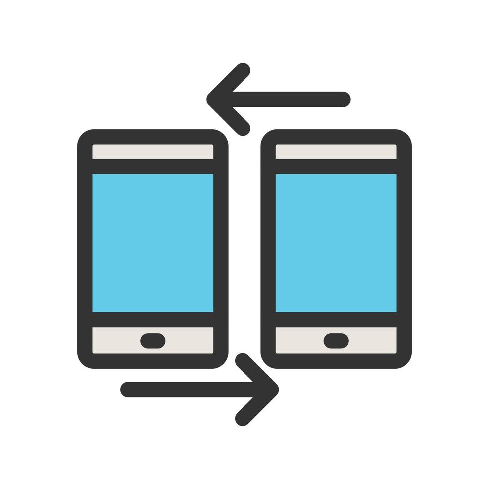 Connected Mobiles II Filled Line Icon vector