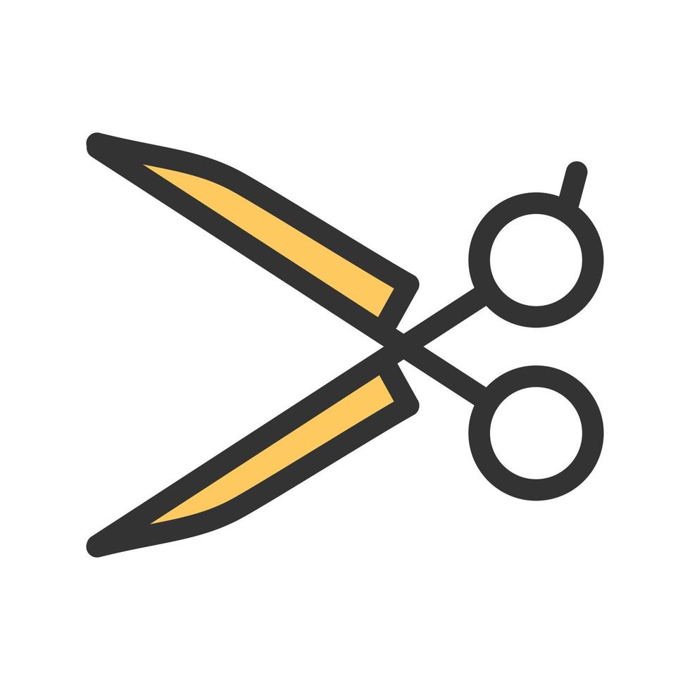 Scissors II Filled Line Icon vector