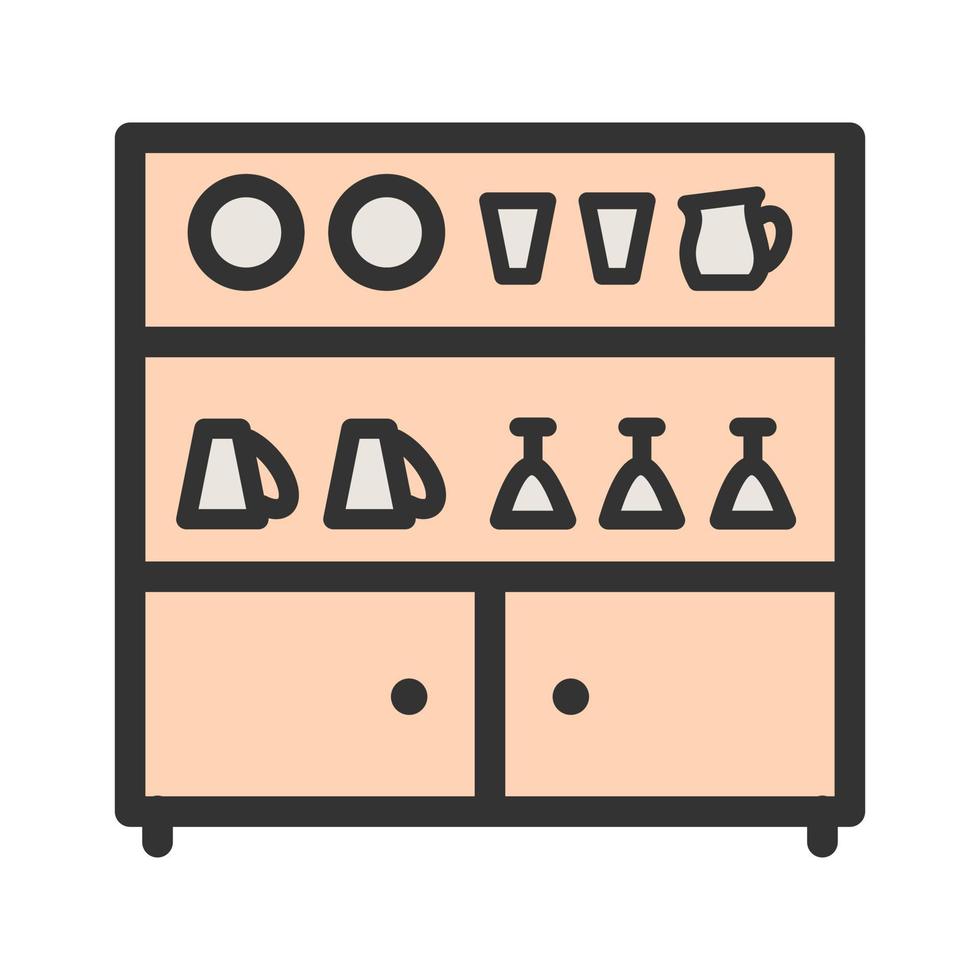 Shelf Filled Line Icon vector