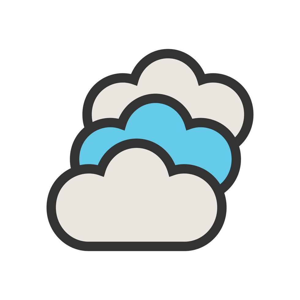 Multiple Cloud Servers Filled Line Icon vector