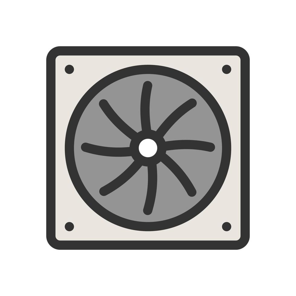 icono de línea llena de ventilador de procesador vector