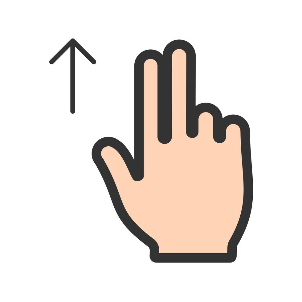 Two Fingers Up Filled Line Icon vector