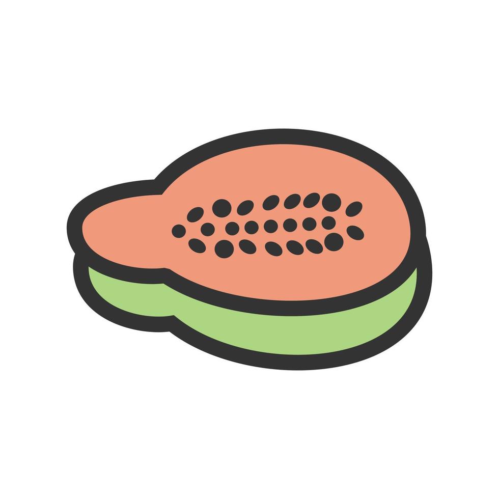 Papaya Filled Line Icon vector