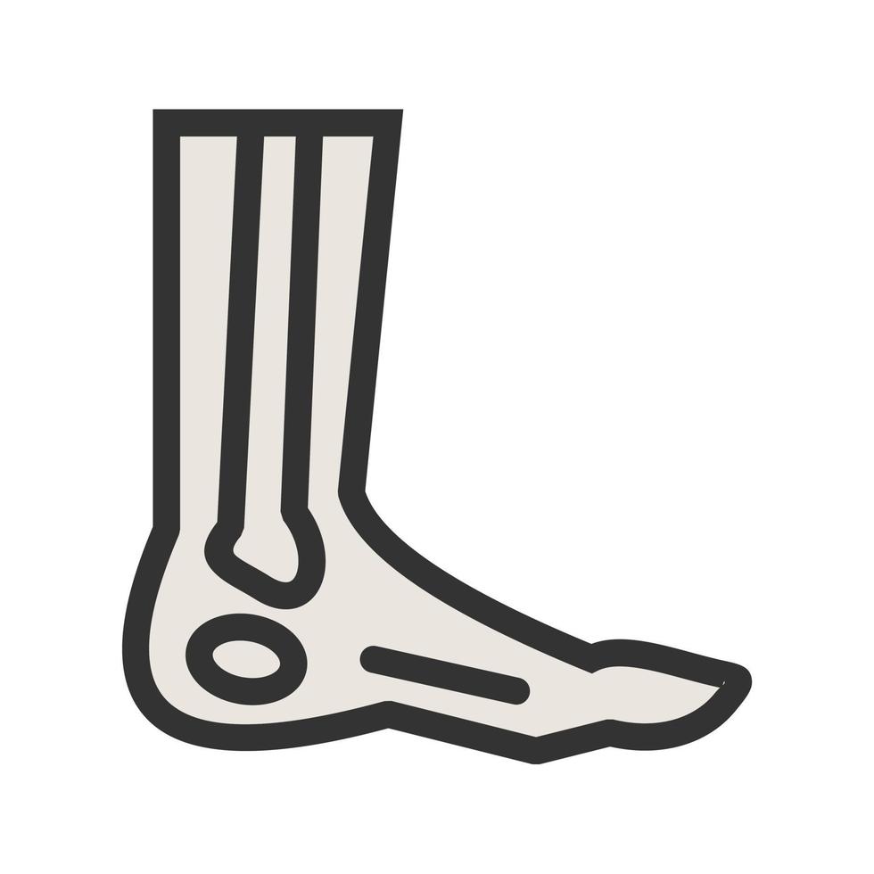 Foot Skeleton Filled Line Icon vector