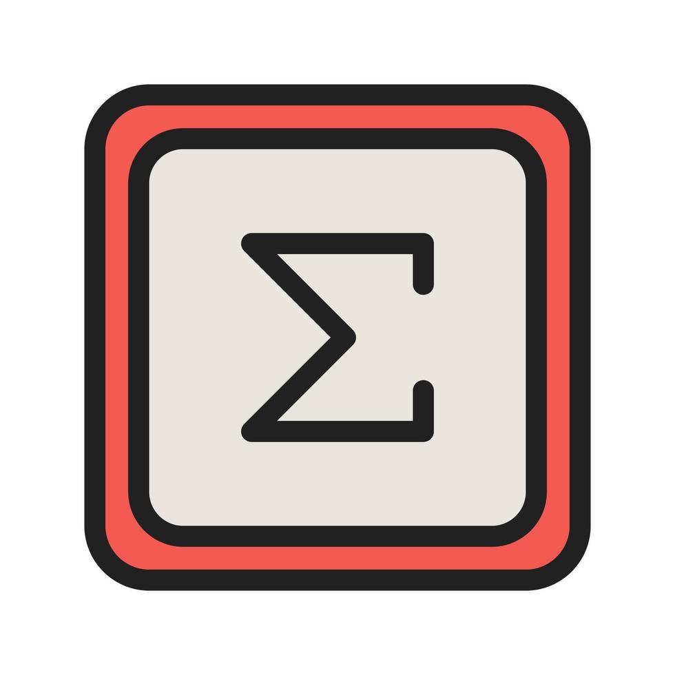 Summation Symbol Filled Line Icon vector