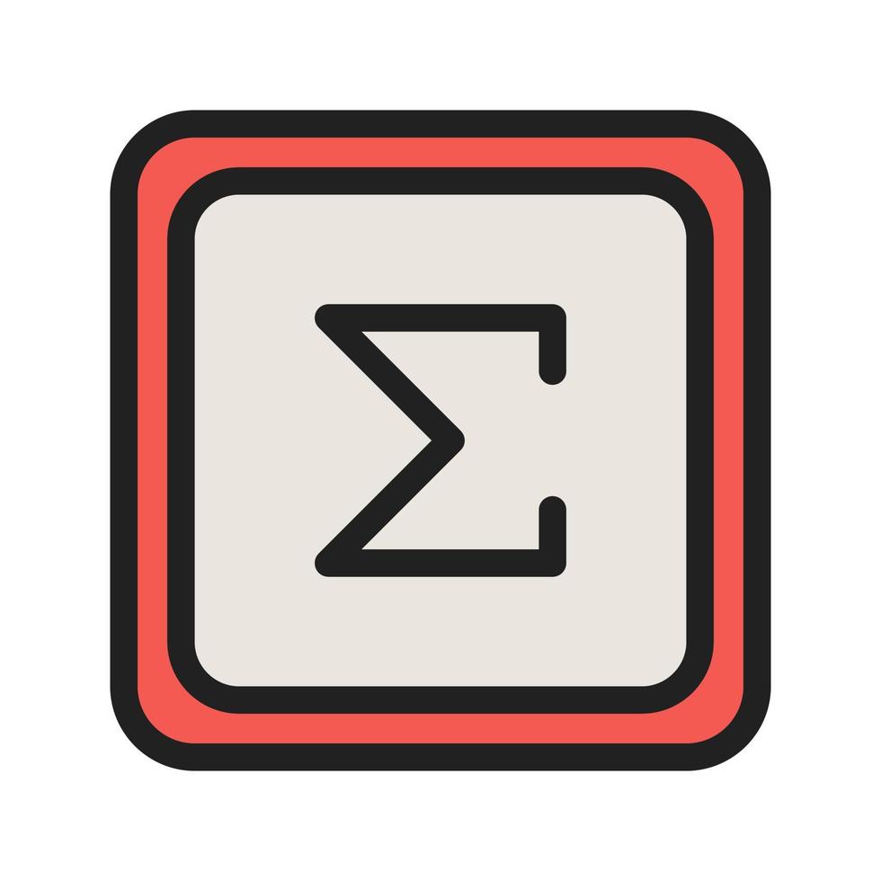 Summation Symbol Filled Line Icon vector