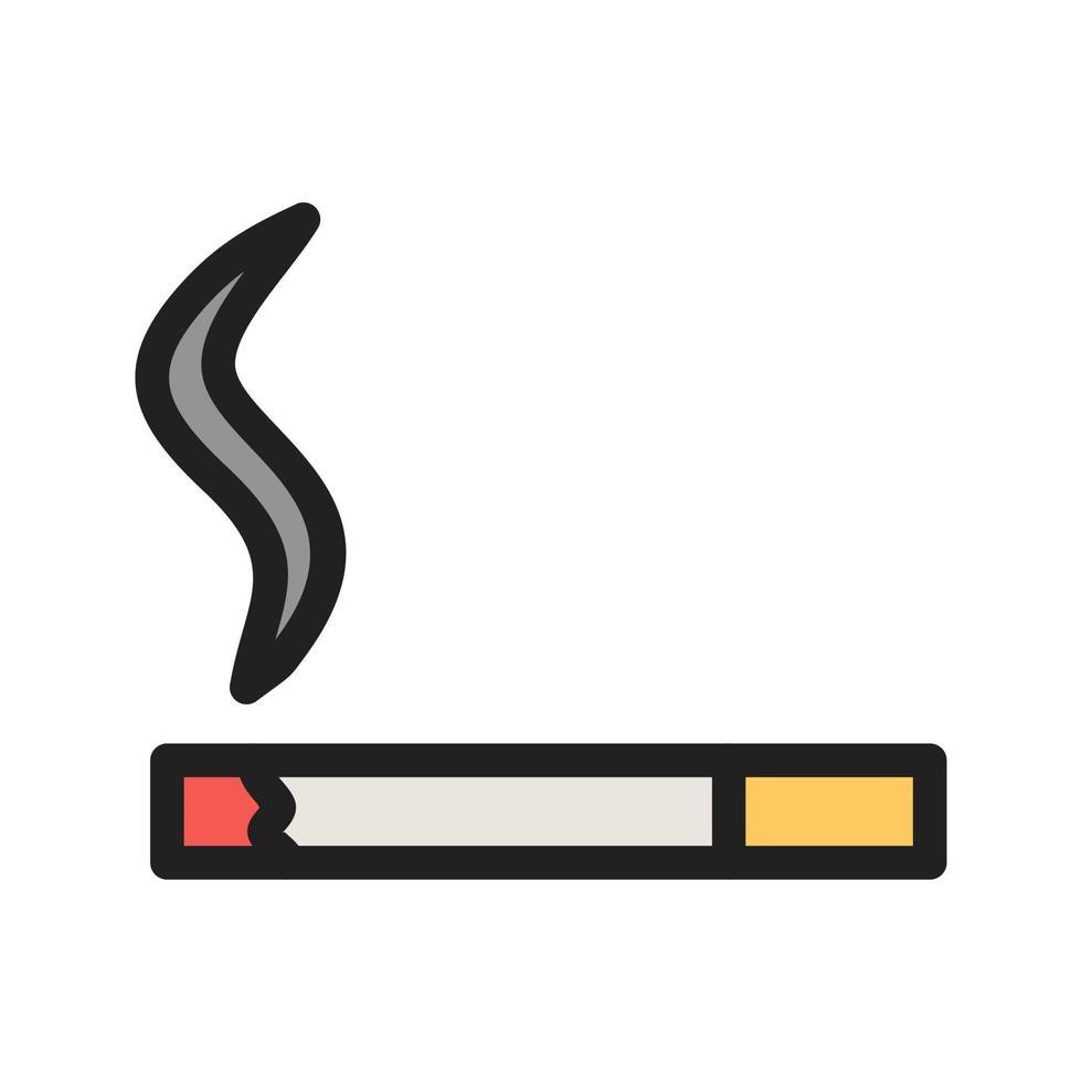 Lit Cigarette Filled Line Icon vector
