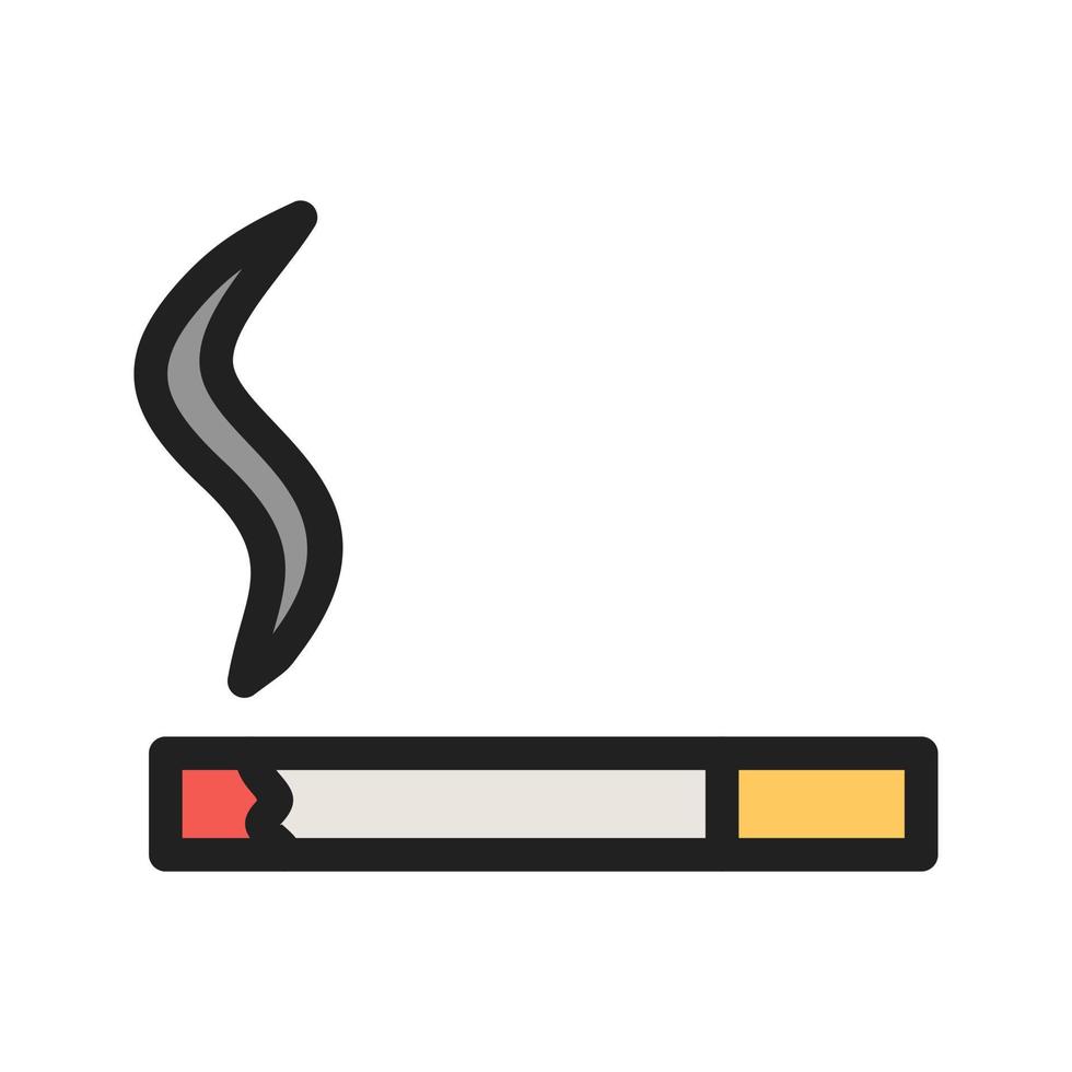 icono de línea llena de cigarrillos encendidos vector