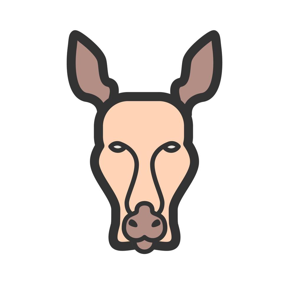 Kangaroo Face Filled Line Icon vector