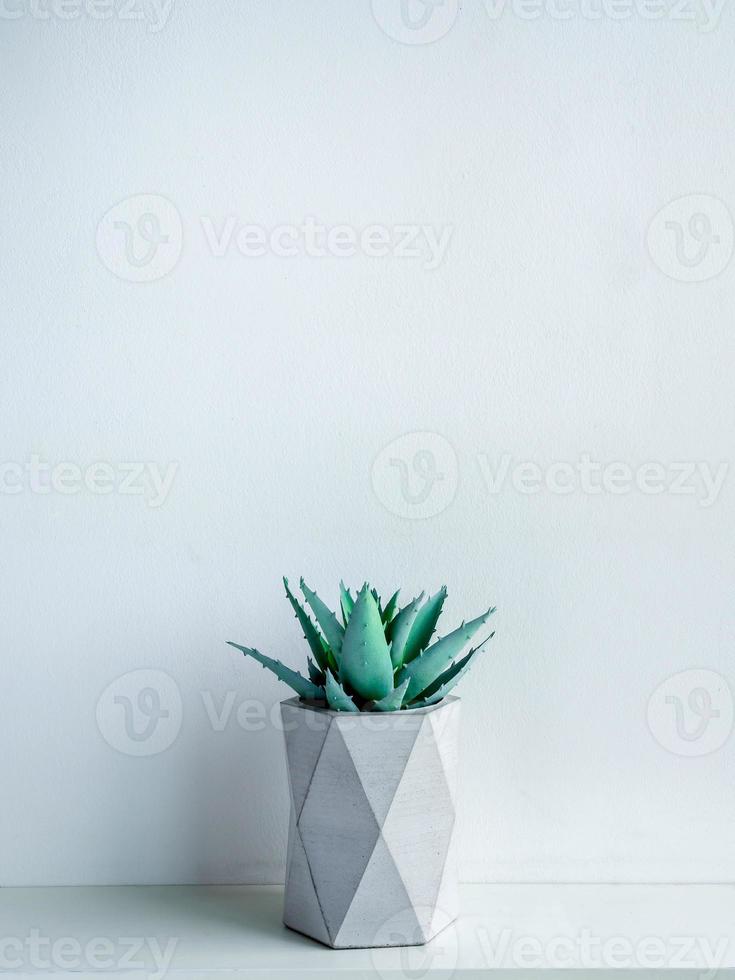 Concrete pot. Modern geometric concrete planter. photo