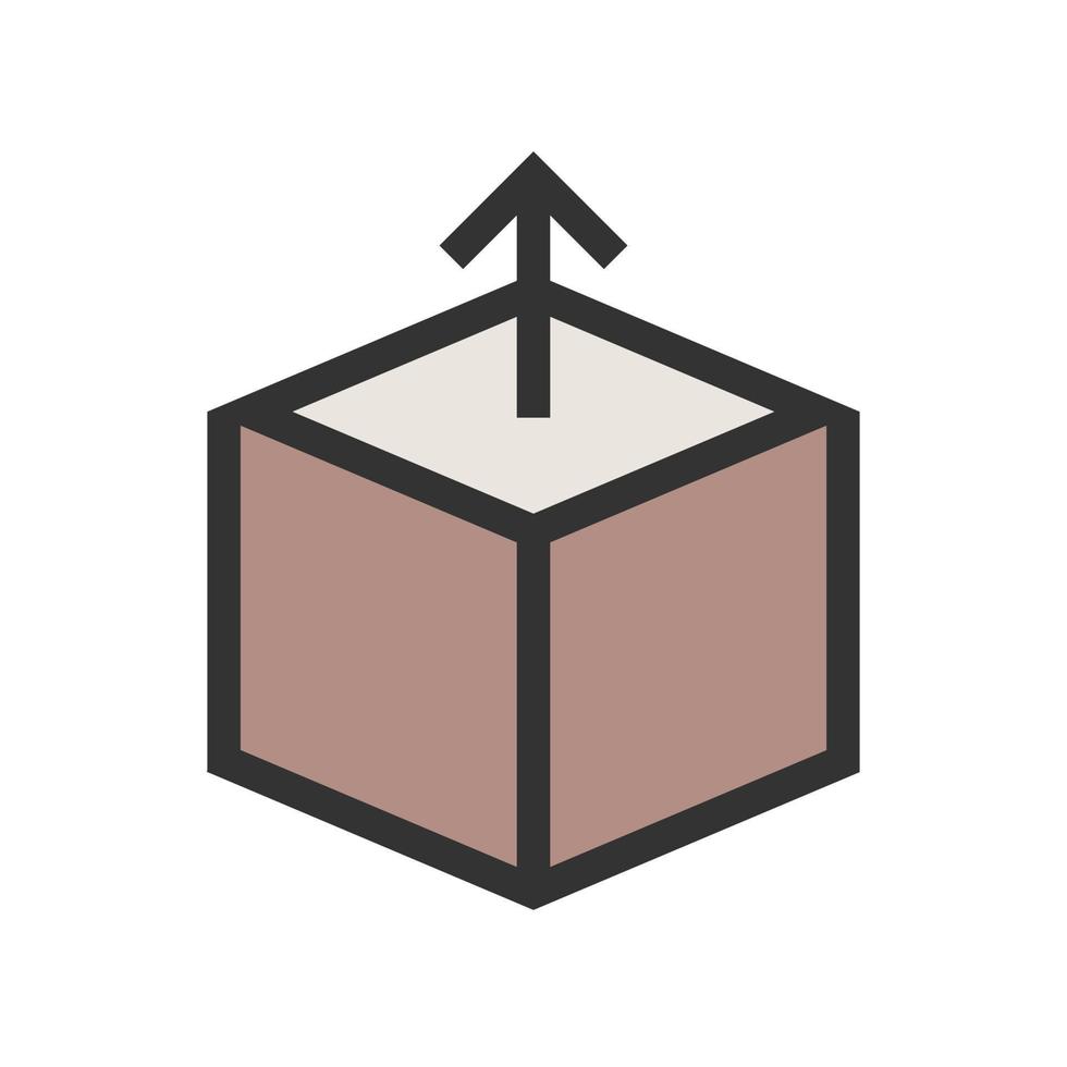 Open Package Filled Line Icon vector