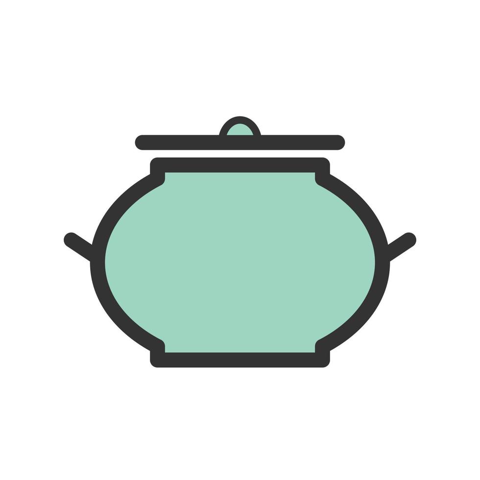 Food Bowl with Lid Filled Line Icon vector