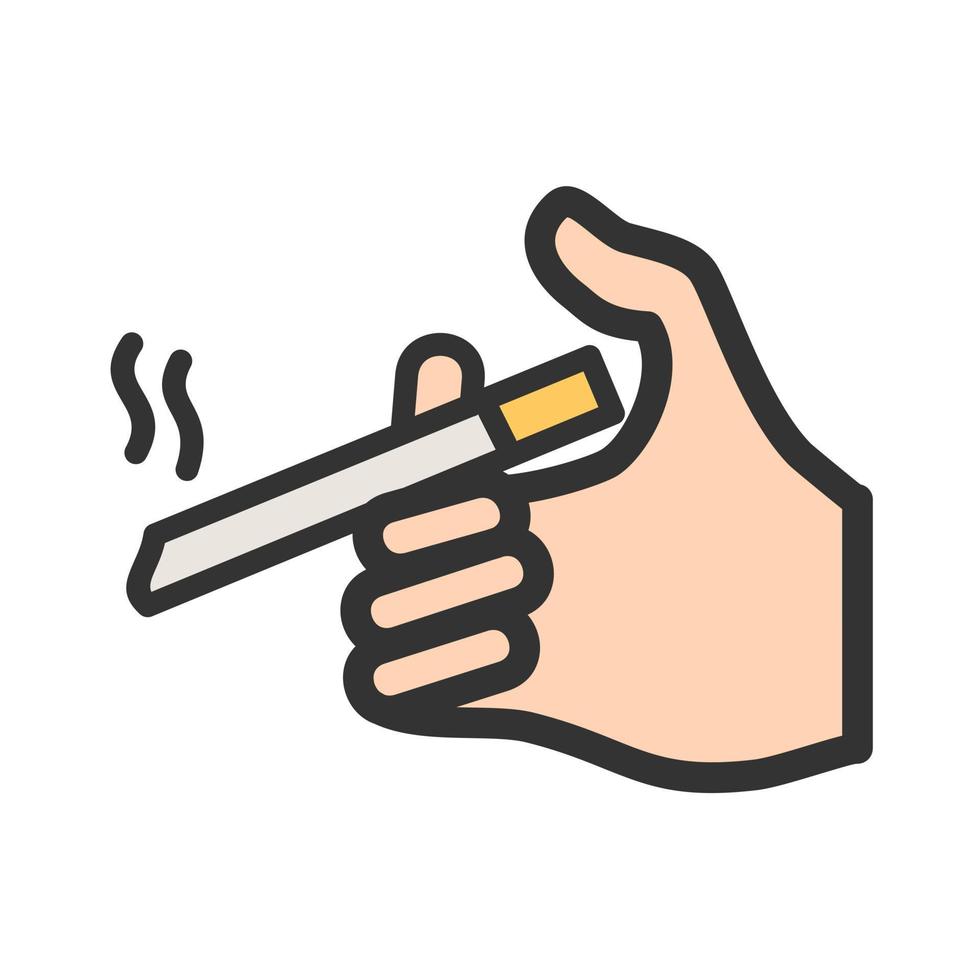 Holding Cigarette Filled Line Icon vector