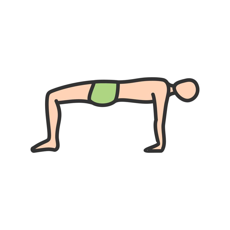 Upward Table Pose Filled Line Icon vector