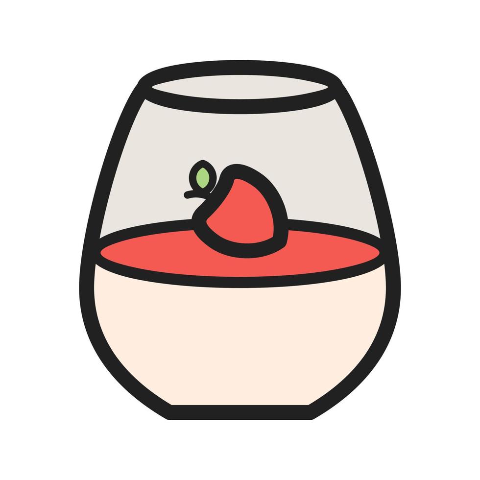 icono de línea llena de panna cotta vector