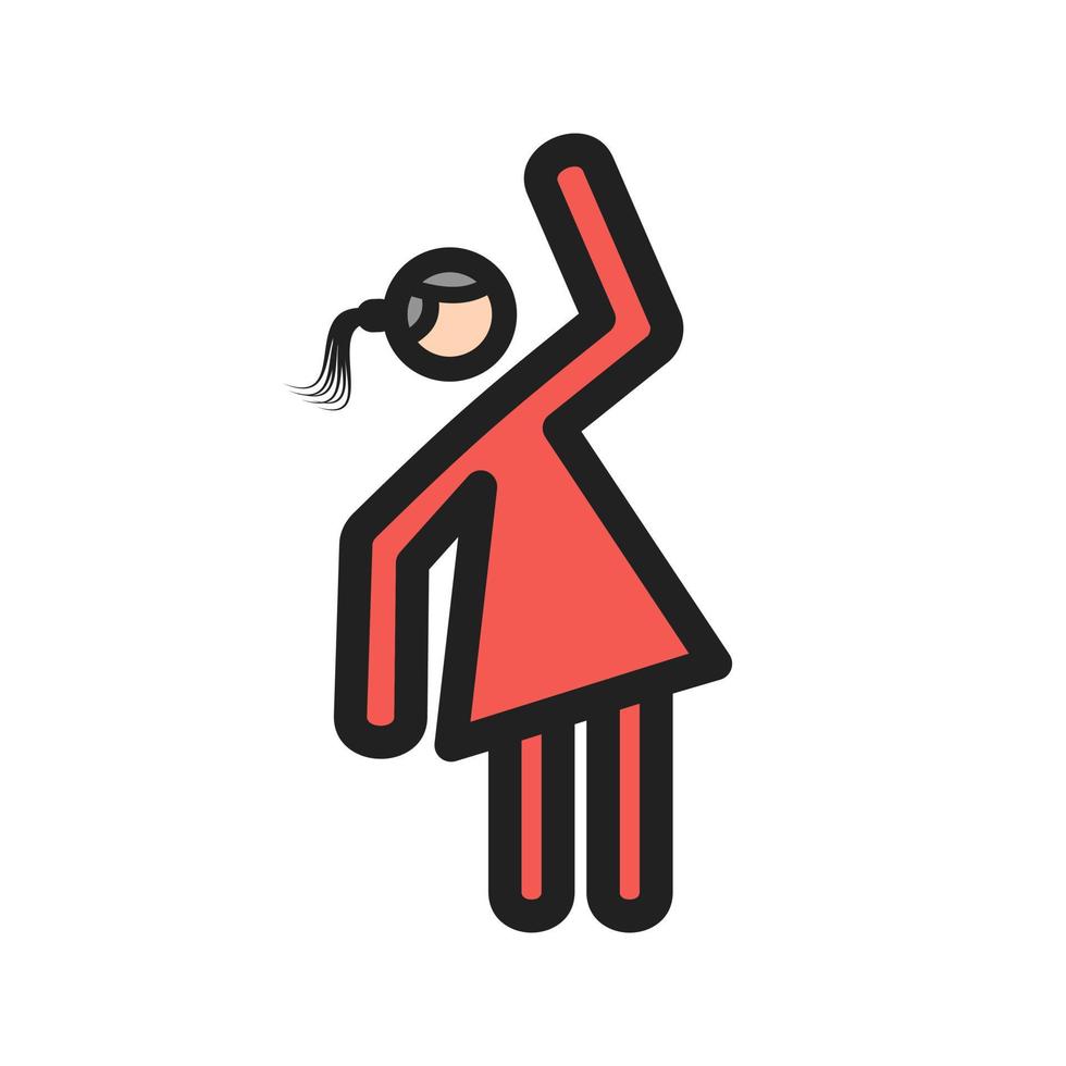 Woman Exercising Filled Line Icon vector