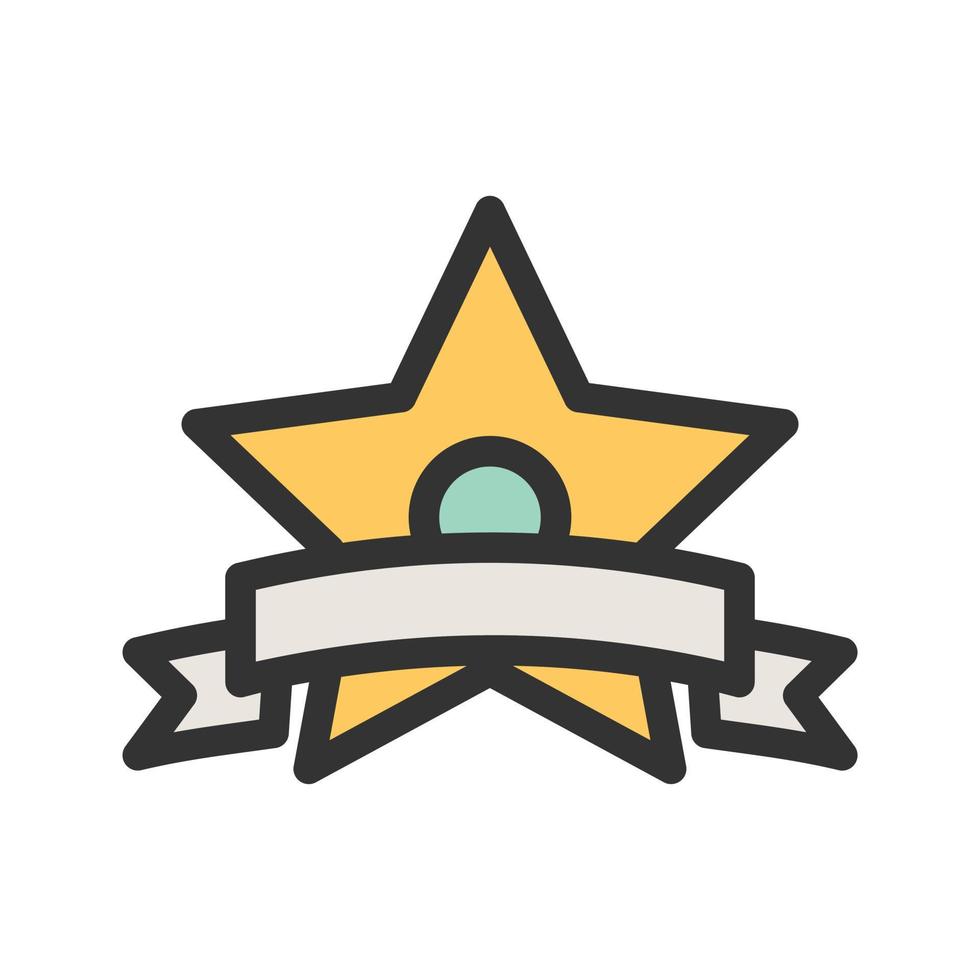 Winner Badge Filled Line Icon vector