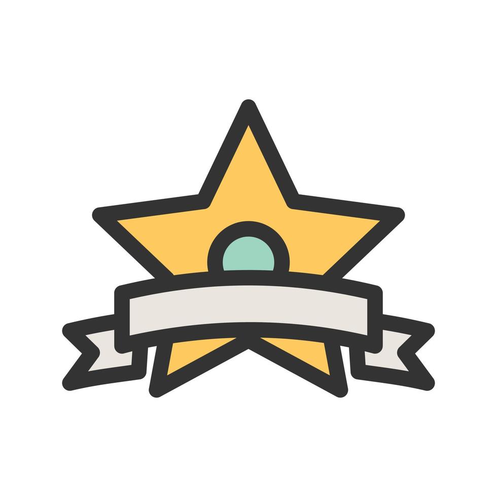 Winner Badge Filled Line Icon vector